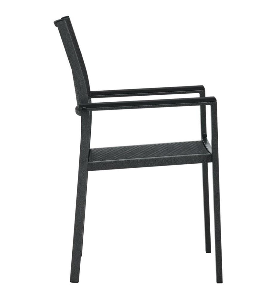 Gartenstühle 2 Stk. Schwarz Kunststoff Rattan-Optik