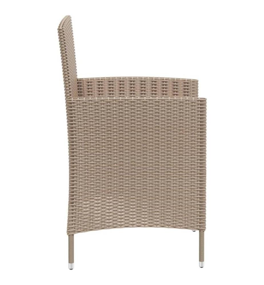 Chaises de jardin avec coussins 4 pcs Résine tressée Beige