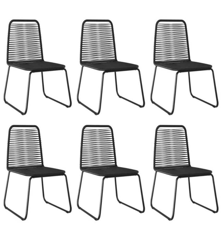 Gartenstühle 6 Stk. Poly Rattan Schwarz