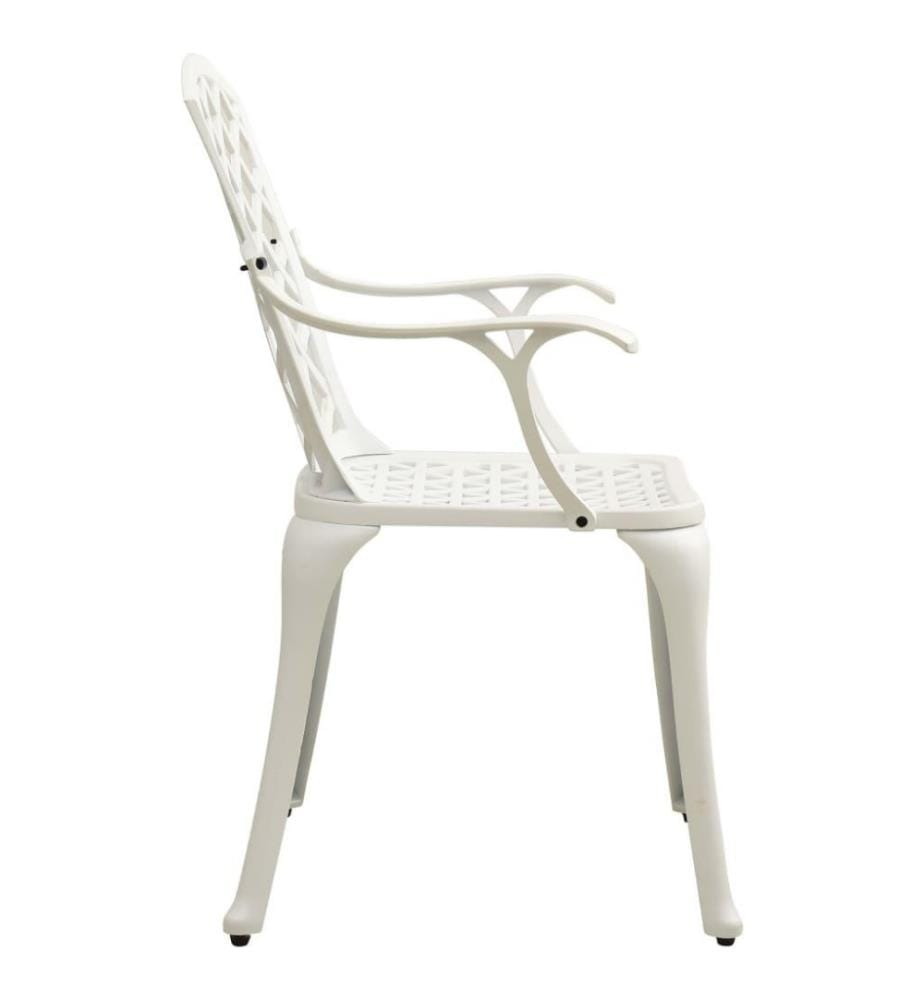 Chaises de jardin 4 pcs Aluminium coulé Blanc