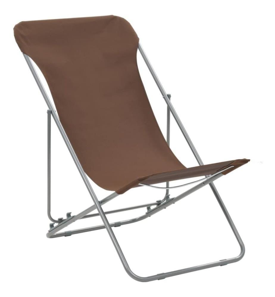 Klappbare Strandstühle 2 Stk. Stahl und Oxford-Gewebe Braun