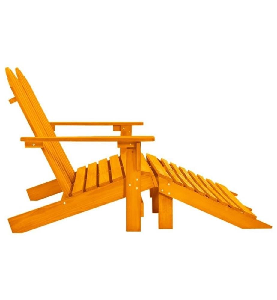 2-Sitzer Adirondack-Gartenbank mit Fussstütze Tannenholz Orange