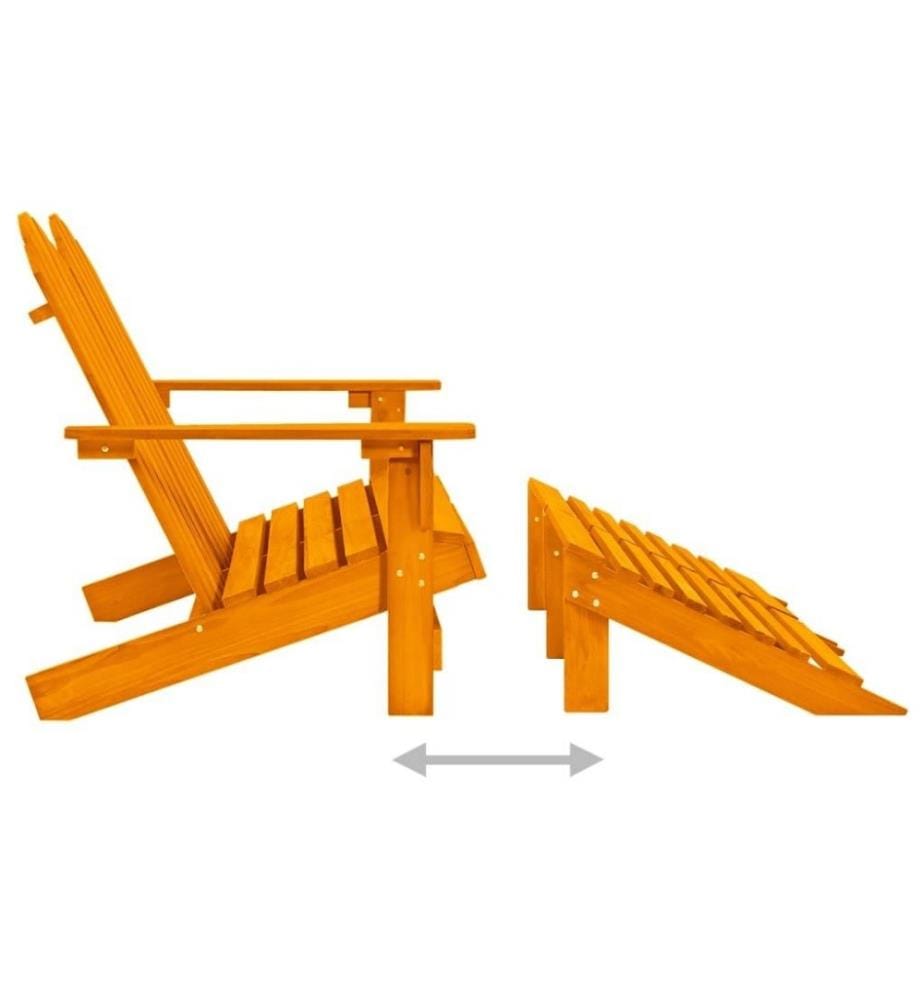 2-Sitzer Adirondack-Gartenbank mit Fussstütze Tannenholz Orange
