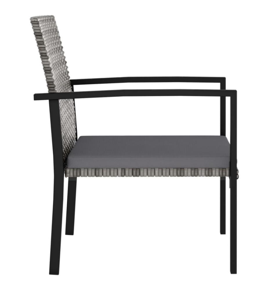 Garten-Essstühle 2 Stk. Poly Rattan Grau