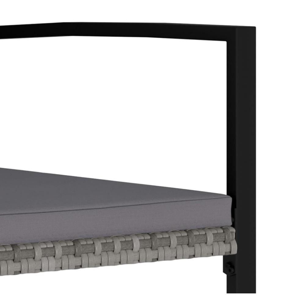 Garten-Essstühle 2 Stk. Poly Rattan Grau