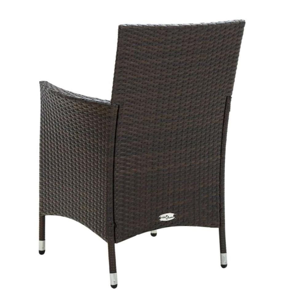 Gartenstühle mit Sitzpolster 2 Stk. Poly Rattan Braun