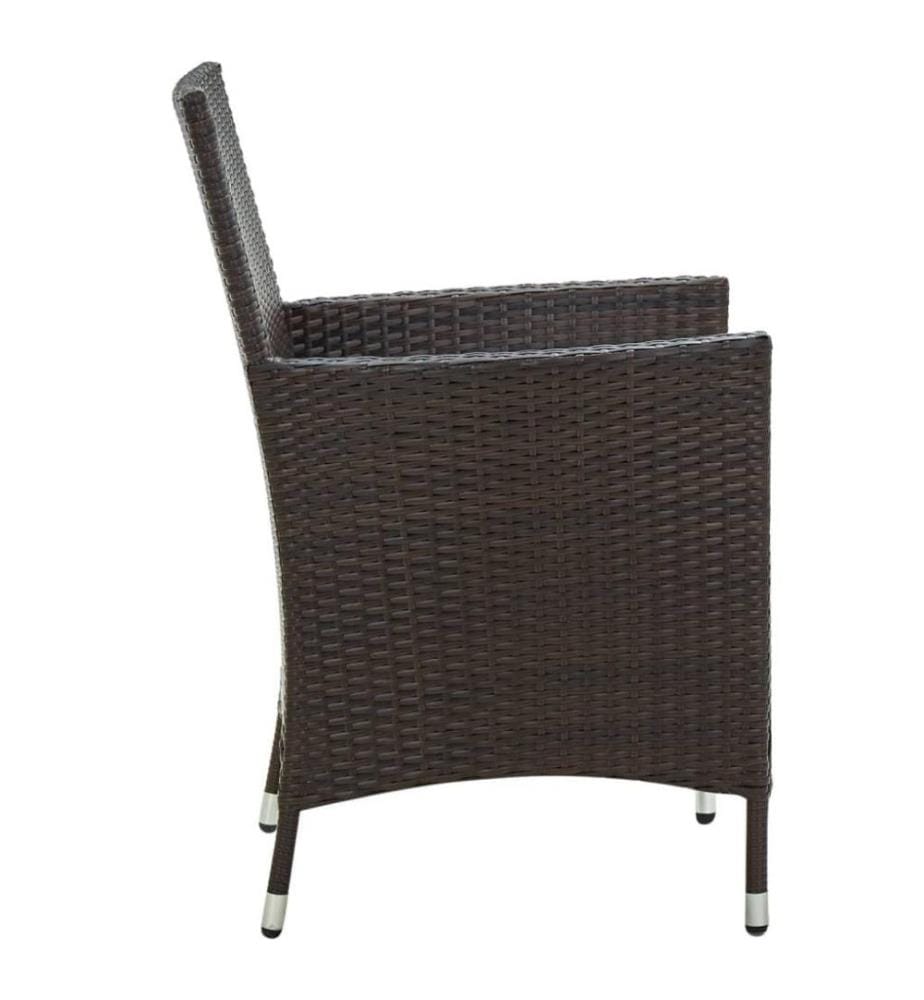Gartenstühle mit Sitzpolster 4 Stk. Poly Rattan Braun