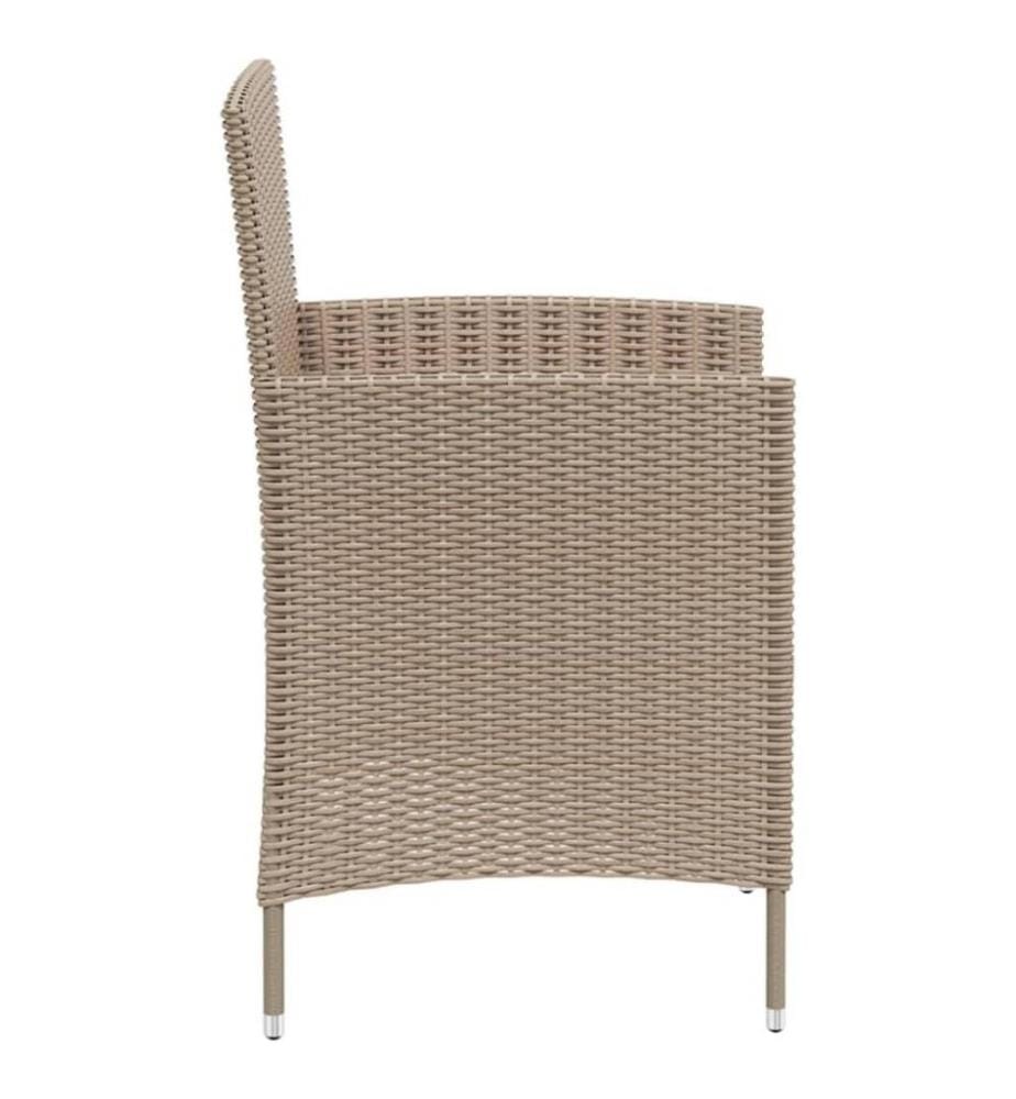 Chaises de jardin avec coussins 2 pcs Résine tressée Beige