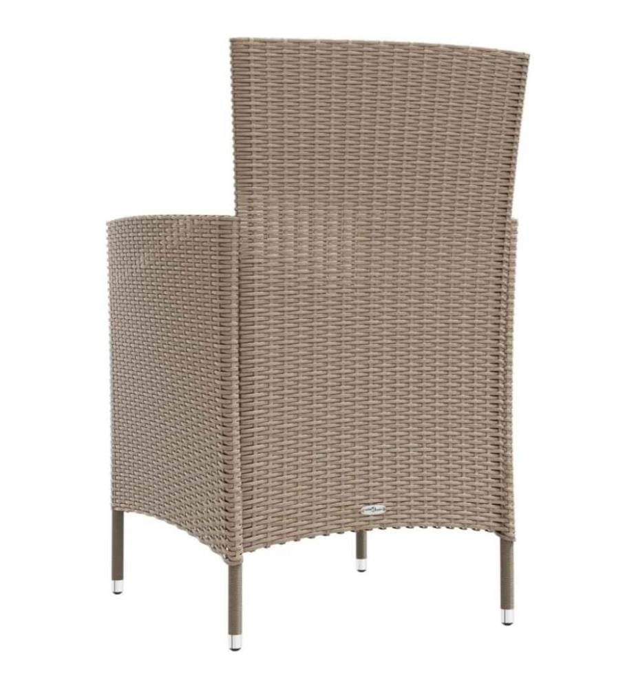 Chaises de jardin avec coussins 2 pcs Résine tressée Beige