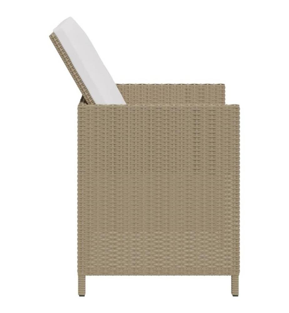 Gartenstühle mit Hocker 2 Stk. Poly Rattan Beige