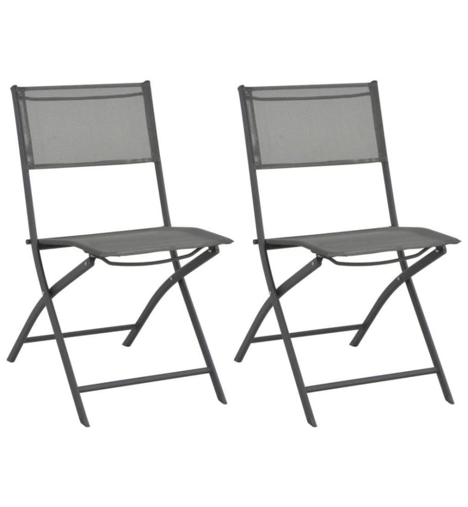 Klappbare Gartenstühle 2 Stk. Stahl und Textilene