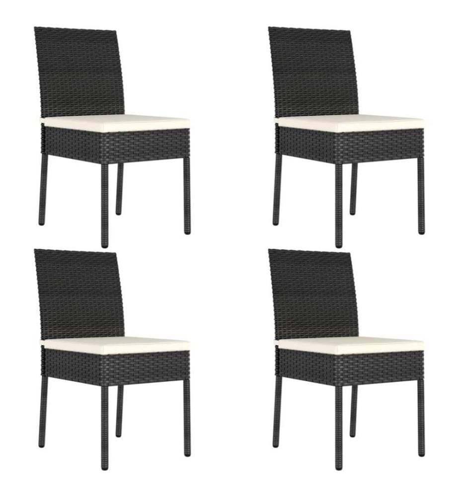 Garten-Essstühle 4 Stk. Poly Rattan Schwarz