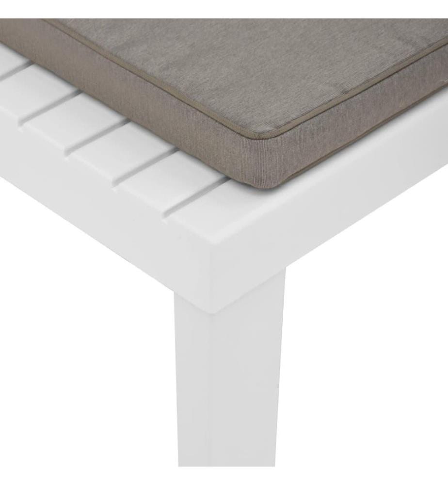 Garten-Lounge-Stuhl mit Auflage Kunststoff Weiss