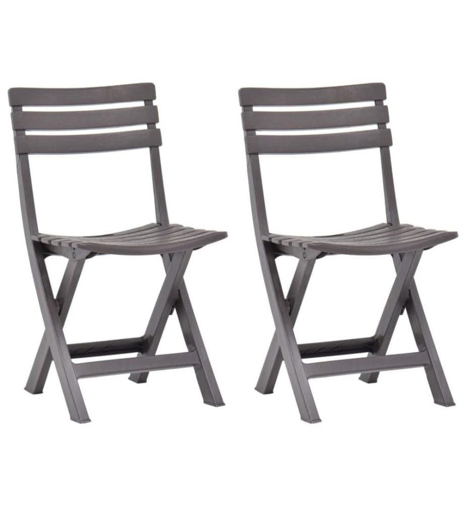Klappbare Gartenstühle 2 Stk. Kunststoff Mokka