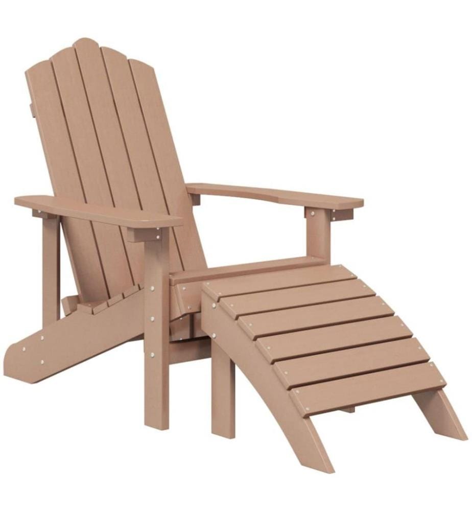Adirondack-Gartenstühle 2 Stk. mit Hockern HDPE Braun