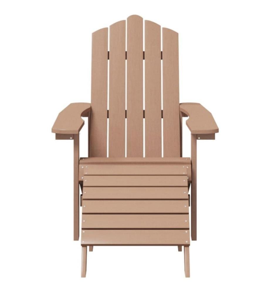 Adirondack-Gartenstühle 2 Stk. mit Hockern HDPE Braun