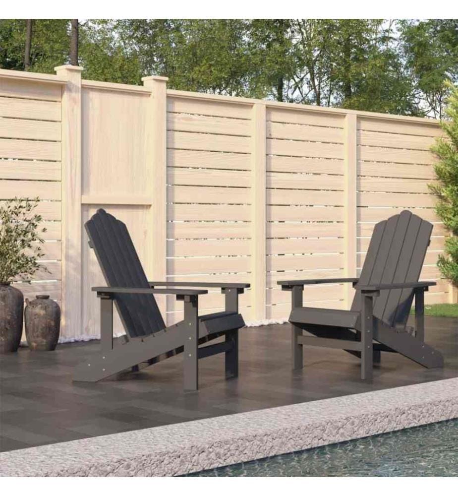 Chaises de jardin Adirondack 2 pcs PEHD Anthracite
