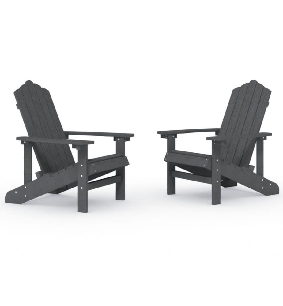 Chaises de jardin Adirondack 2 pcs PEHD Anthracite