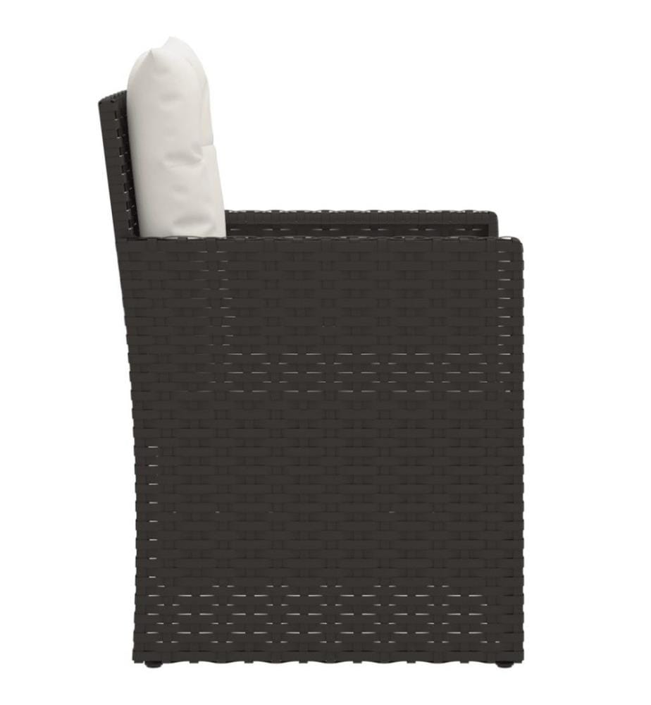 Gartensessel mit Kissen Schwarz Poly Rattan