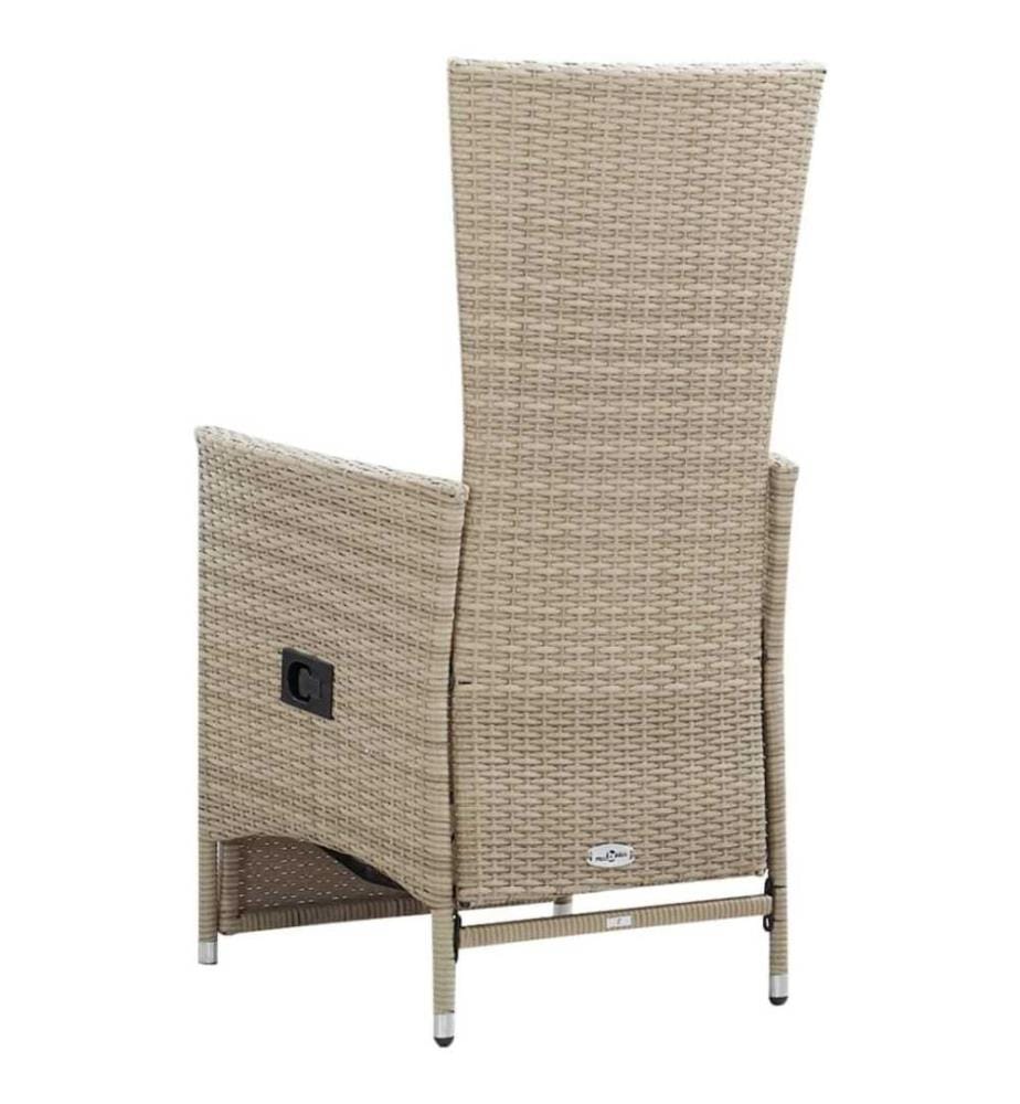 Garten-Liegestühle 2 Stk. mit Auflagen Poly Rattan Beige
