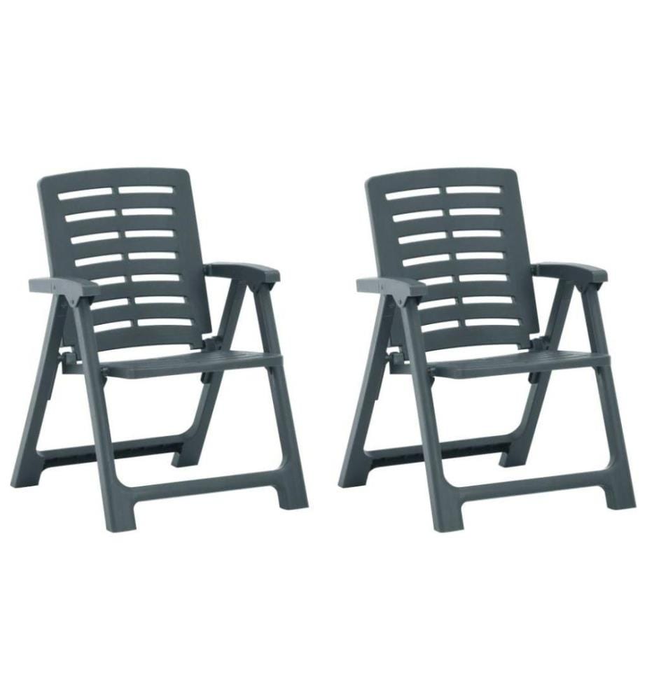Chaises de jardin 2 pcs Plastique Vert