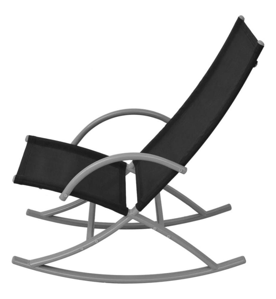 Garten-Schaukelstühle 2 Stk. Stahl und Textiline Schwarz