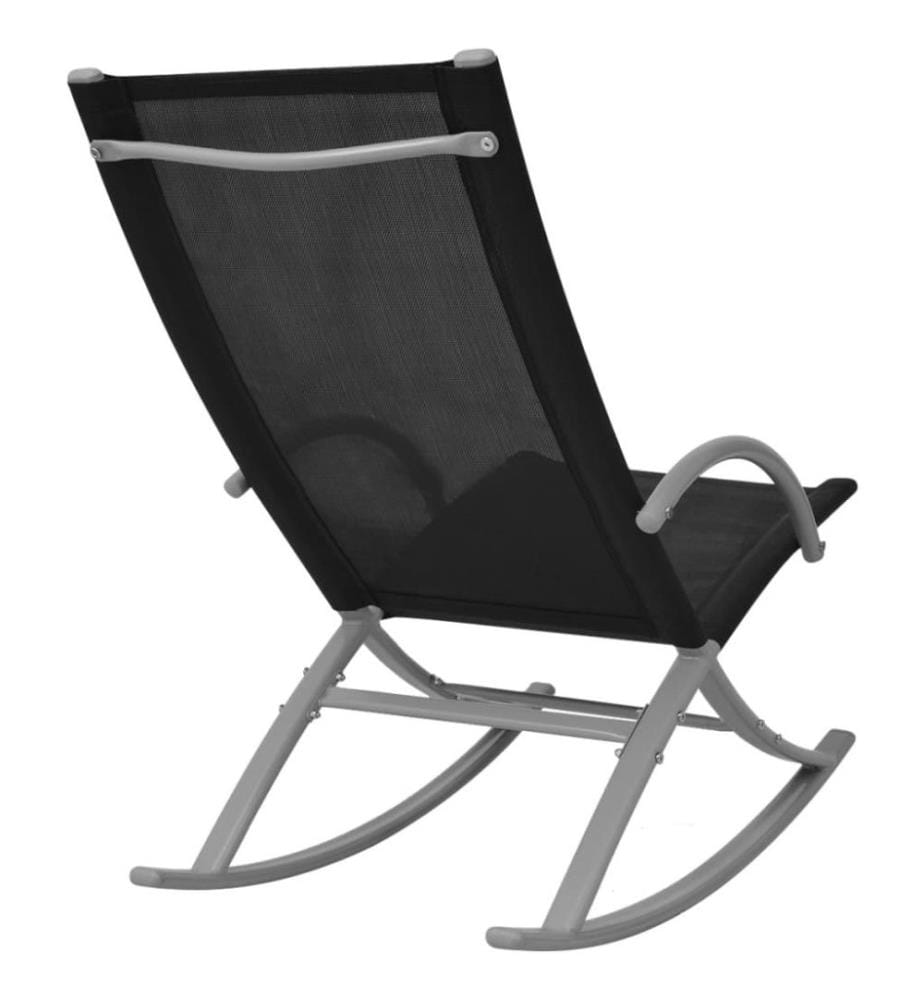 Garten-Schaukelstühle 2 Stk. Stahl und Textiline Schwarz
