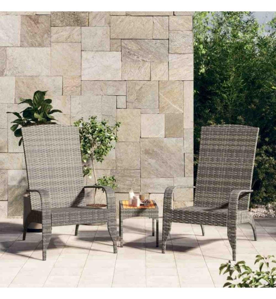 Adirondack-Gartenstuhl Grau Poly Rattan