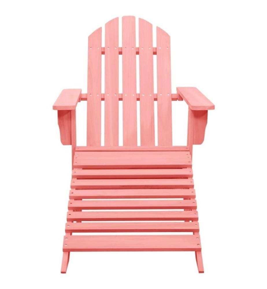Chaise de jardin Adirondack avec pouf Bois de sapin solide Rose