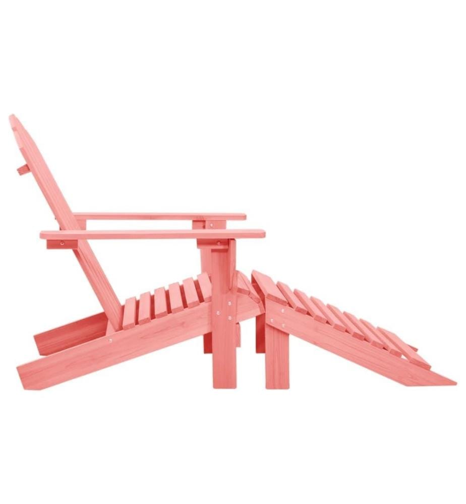 Chaise de jardin Adirondack avec pouf Bois de sapin solide Rose