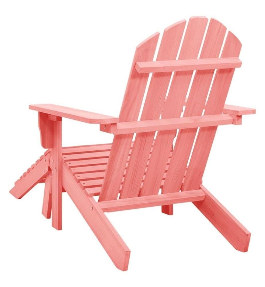 Chaise de jardin Adirondack avec pouf Bois de sapin solide Rose