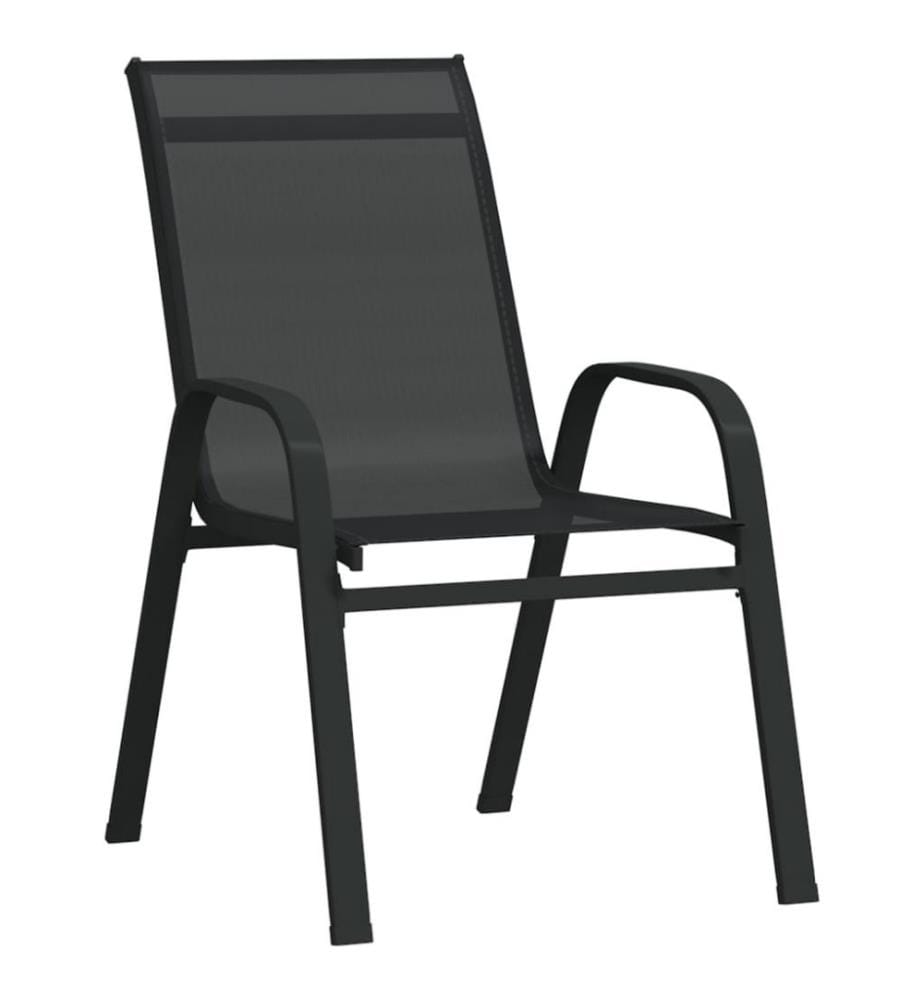 Stapelbare Gartenstühle 4 Stk. Schwarz Textilene