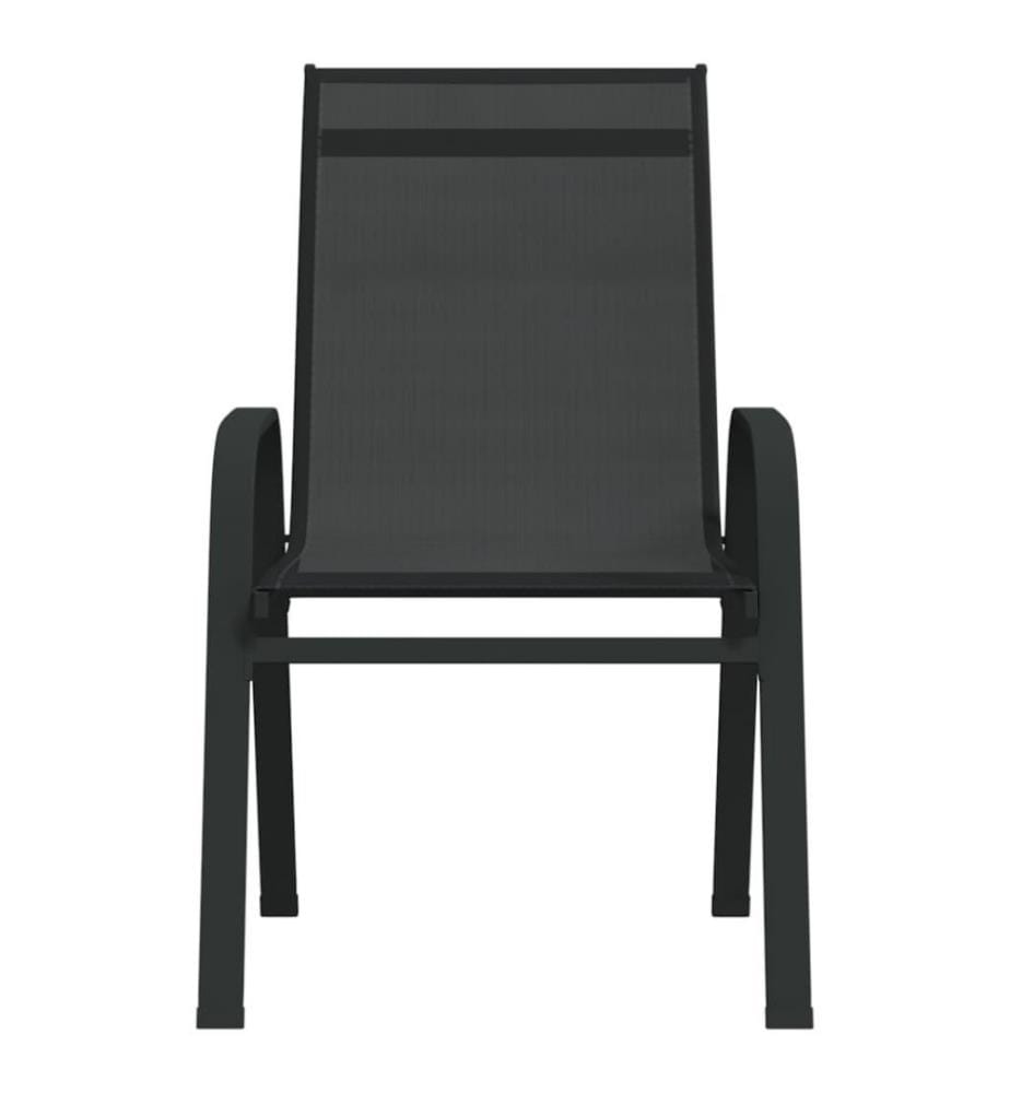 Stapelbare Gartenstühle 4 Stk. Schwarz Textilene