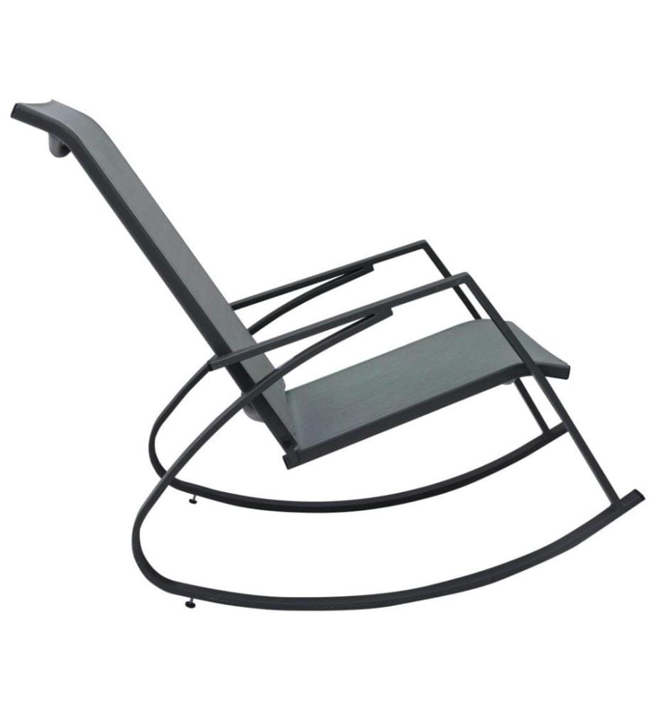 Chaises à bascule de jardin 2 pcs Textilène Gris foncé