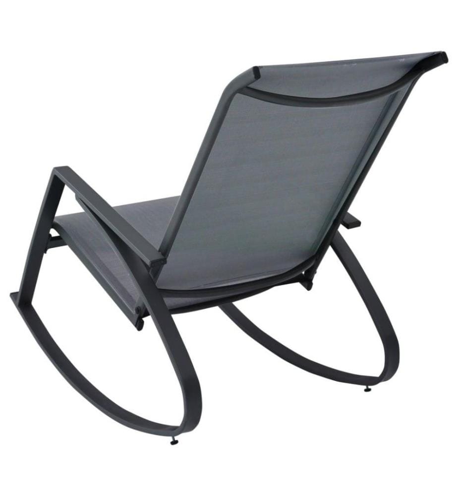 Chaises à bascule de jardin 2 pcs Textilène Gris foncé