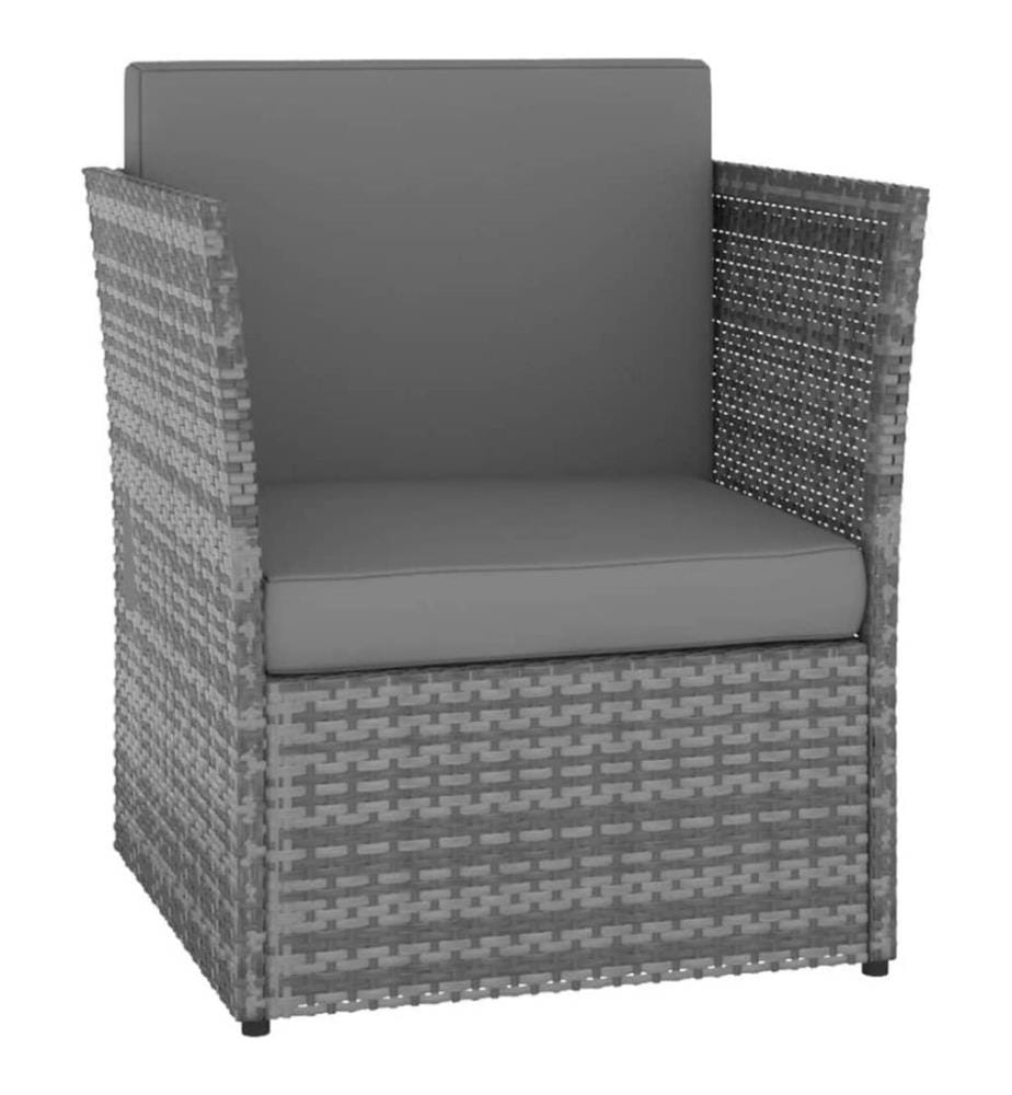 Gartensessel mit Hocker Poly Rattan Anthrazit