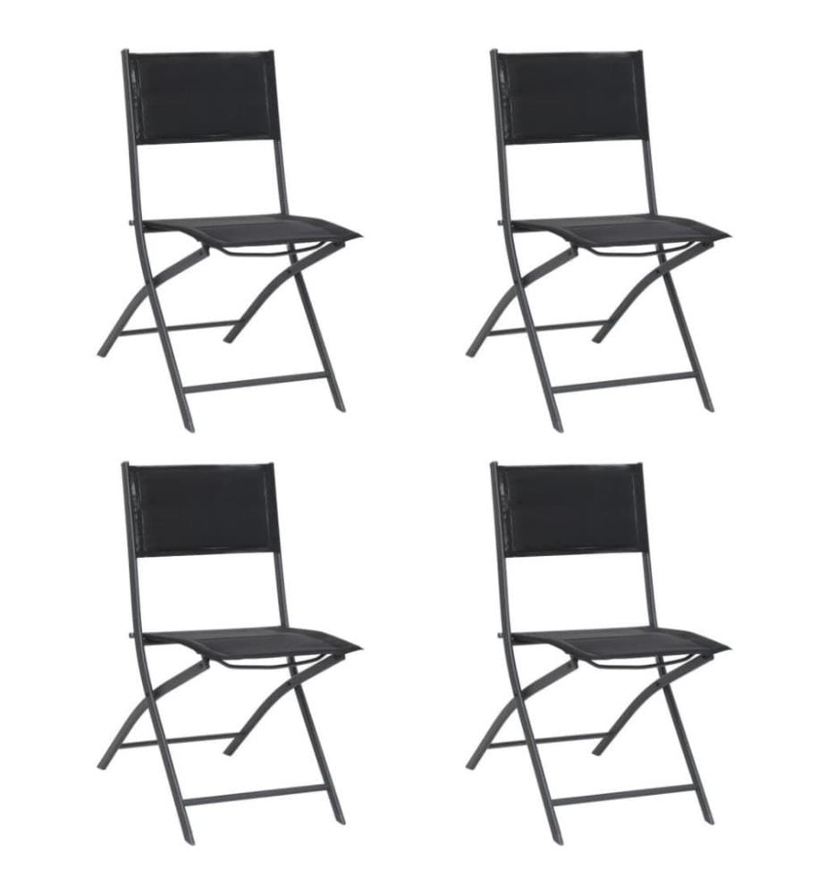Chaises de jardin pliables 4 pcs Acier et textilène