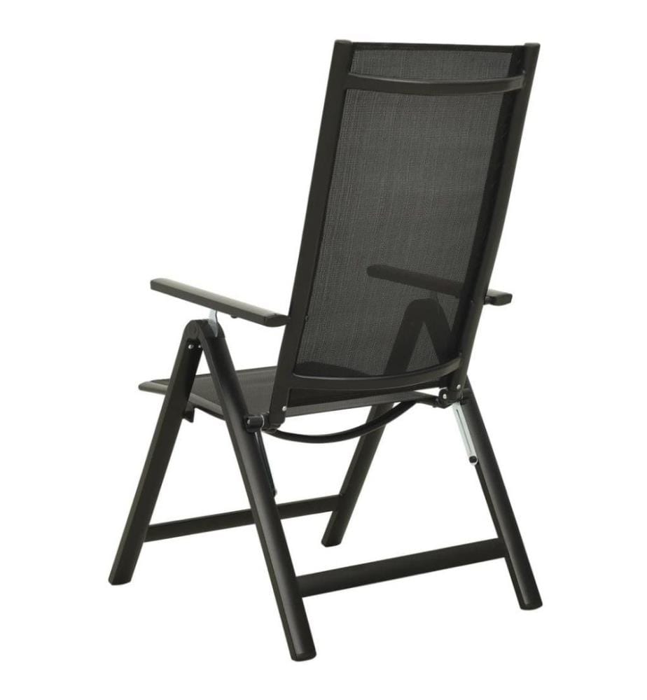 Klappbare Gartenstühle 2 Stk. Textilene und Aluminium Schwarz