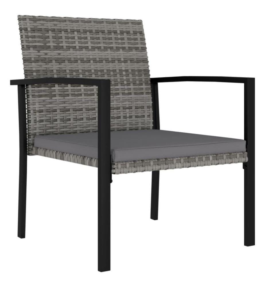 Garten-Essstühle 4 Stk. Poly Rattan Grau