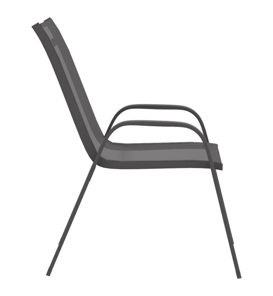 Stapelbare Gartenstühle 2 Stk. Grau Textilene