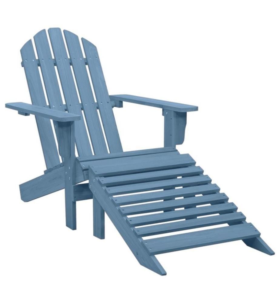 Adirondack-Gartenstuhl mit Fussstütze Massivholz Tanne Blau