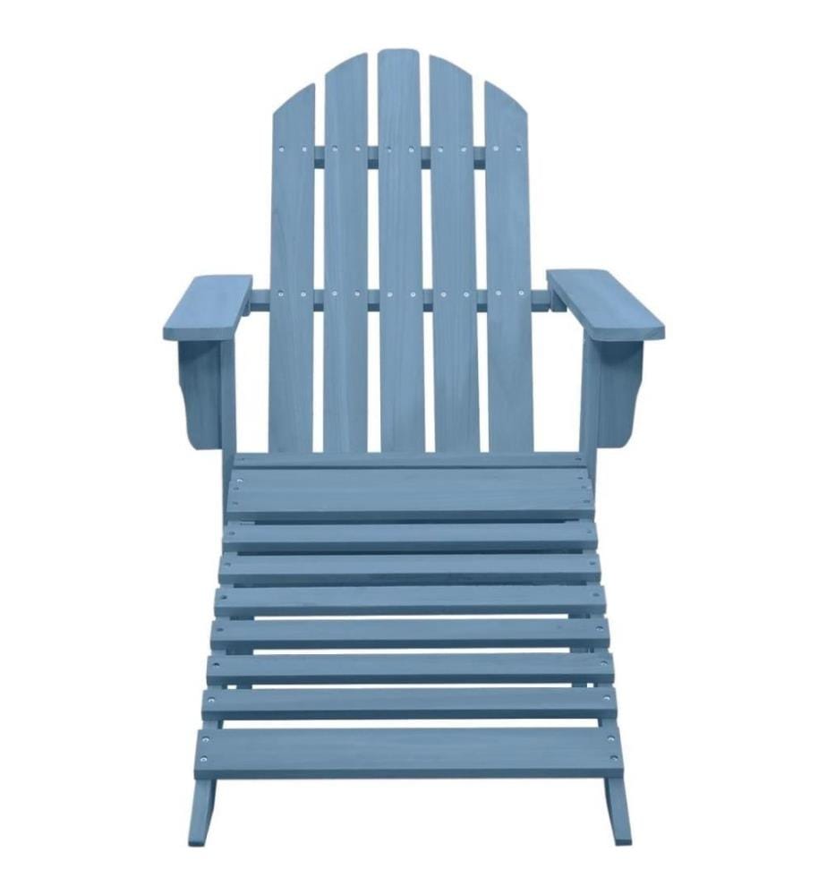 Chaise de jardin Adirondack avec pouf Bois de sapin solide Bleu