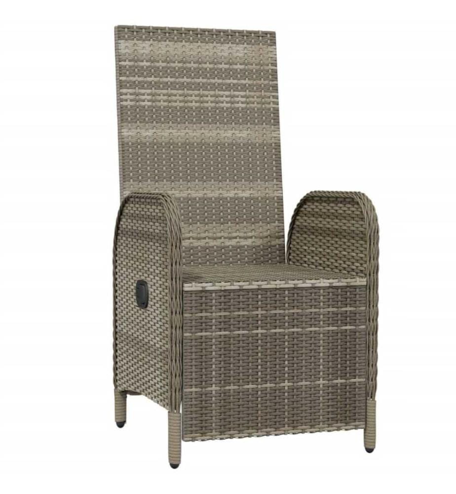 Garten-Relaxsessel mit Kissen 2 Stk. Poly Rattan Grau