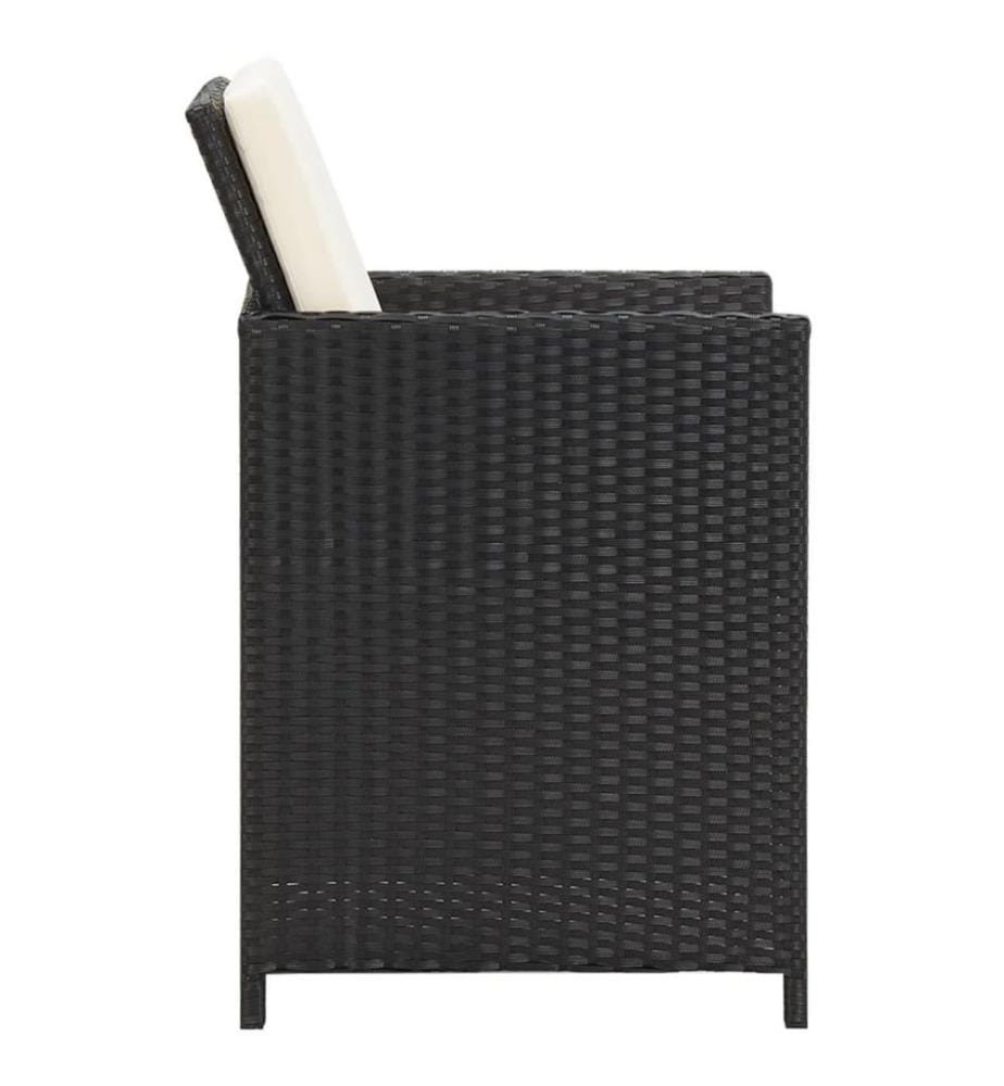 Gartenstühle 4 Stk. Poly Rattan Schwarz