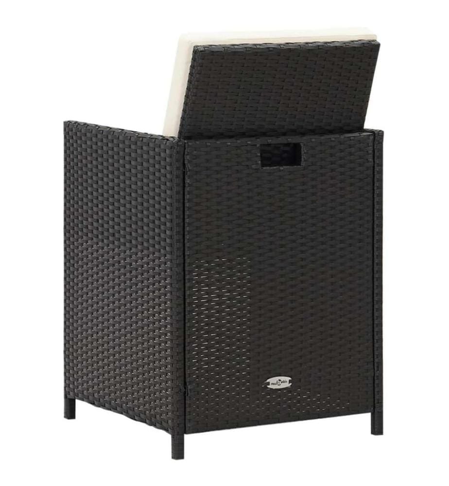 Gartenstühle 4 Stk. Poly Rattan Schwarz