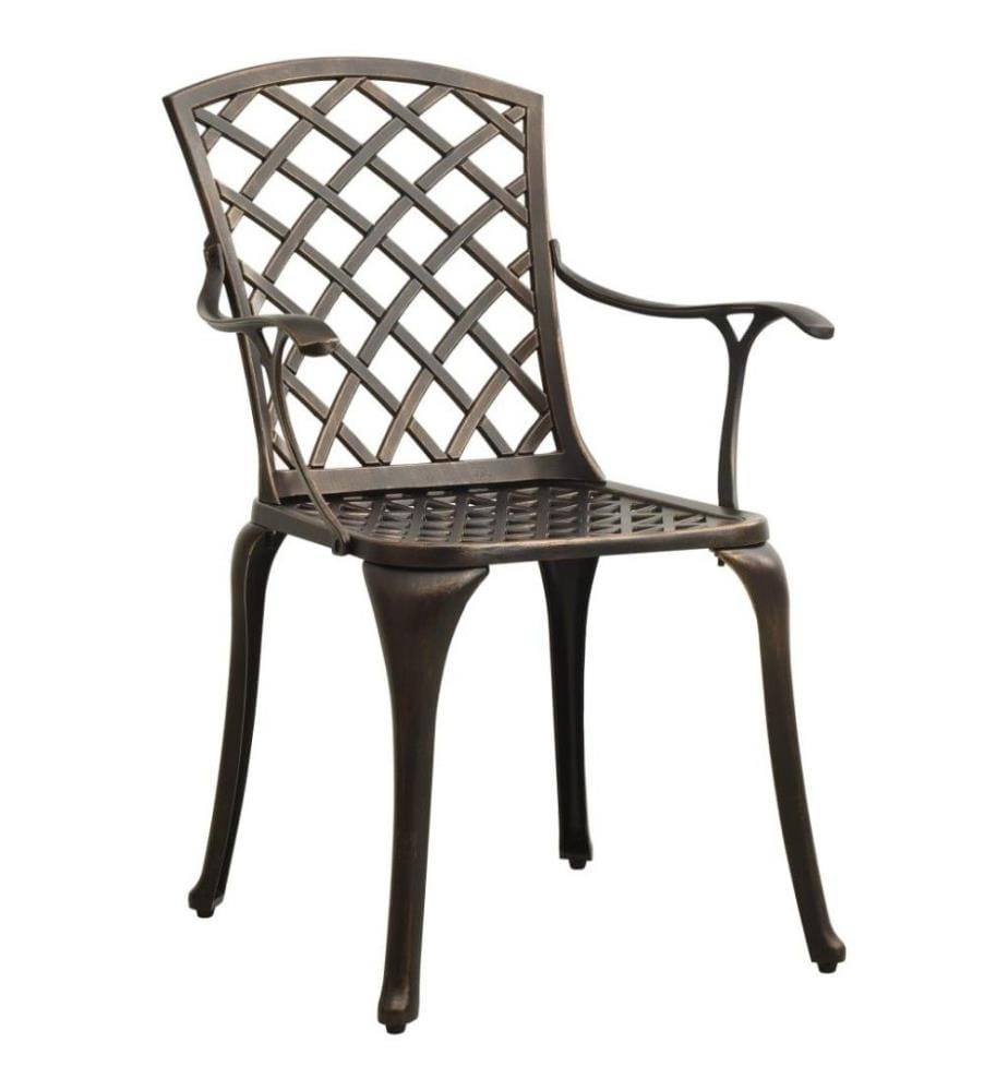 Chaises de jardin 2 pcs Aluminium coulé Bronze