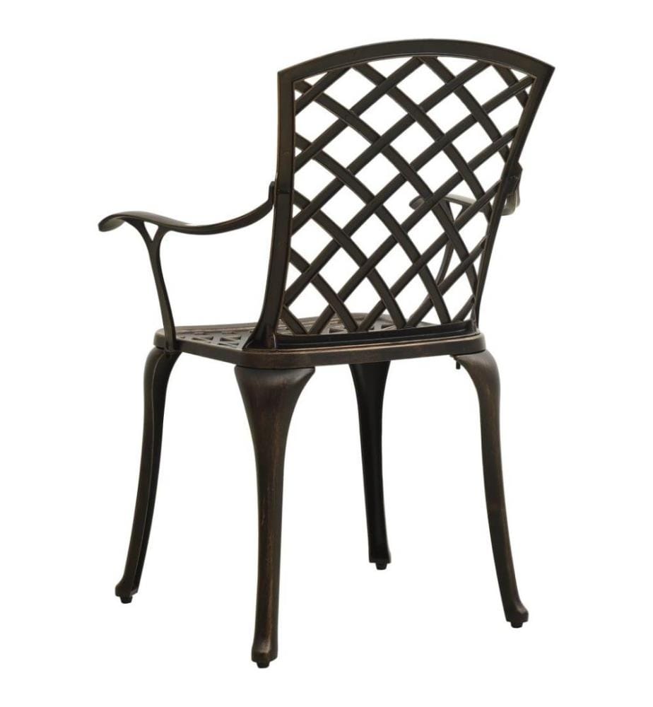Chaises de jardin 2 pcs Aluminium coulé Bronze