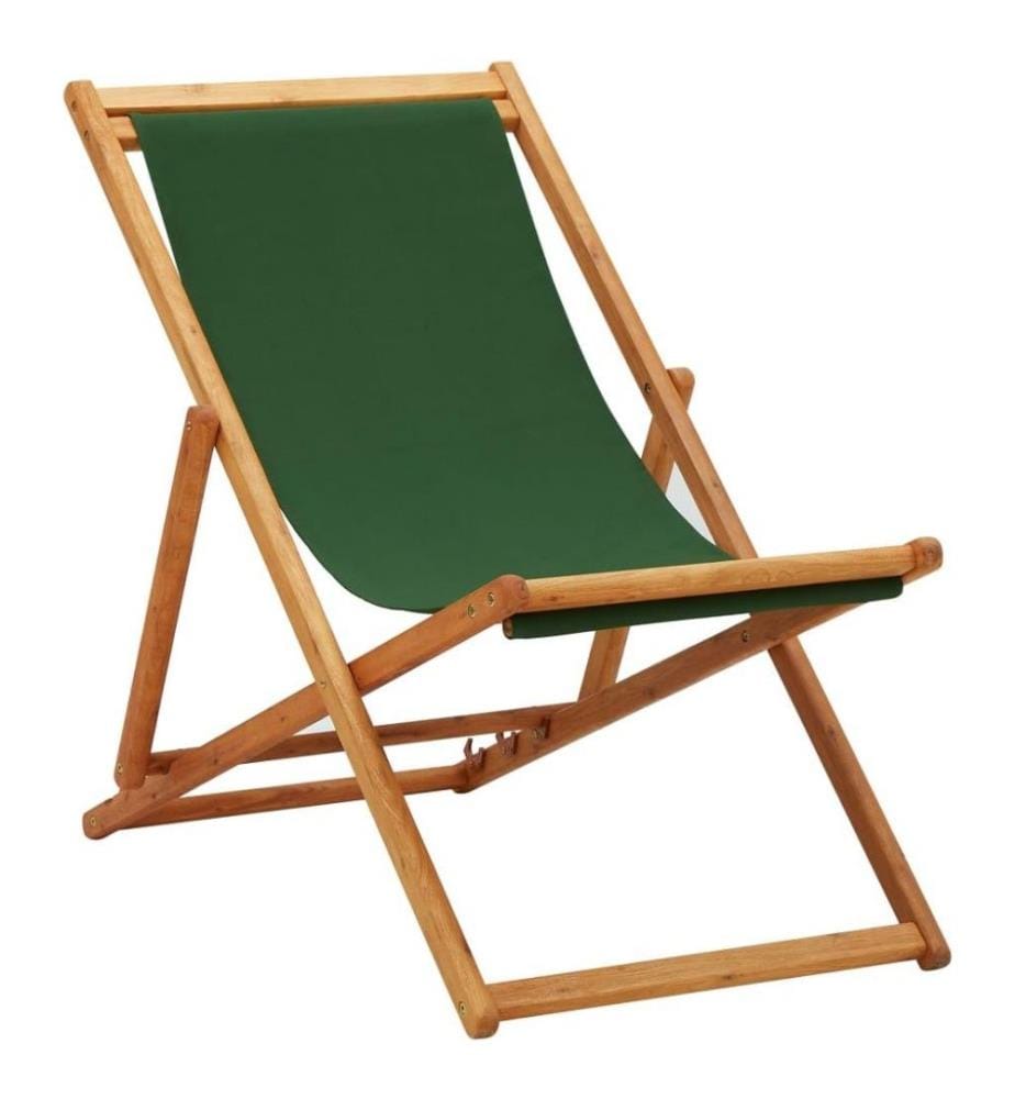 Klappbarer Strandstuhl Eukalyptusholz und Stoff Grün