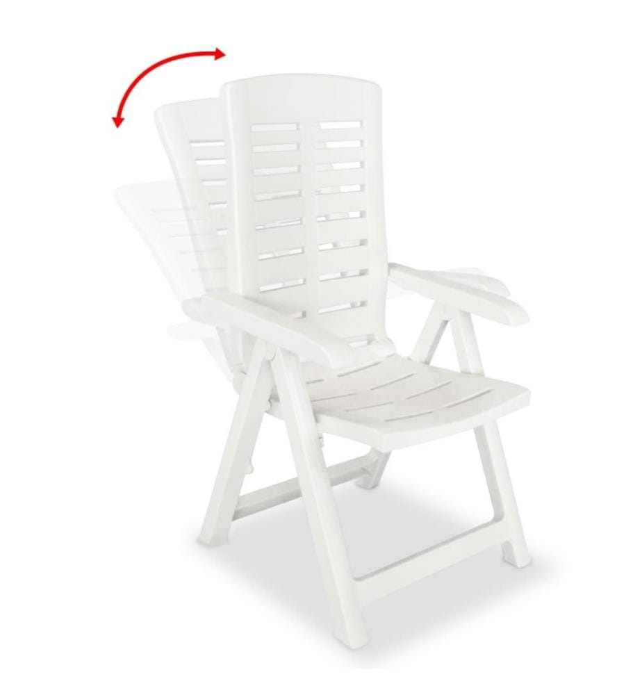 Verstellbare Gartenstühle 2 Stk. Kunststoff Weiss