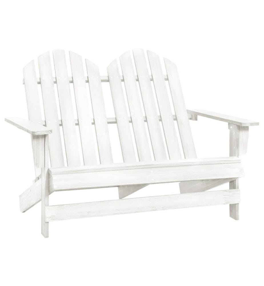 2-Sitzer Adirondack-Gartenbank Massivholz Tanne Weiss